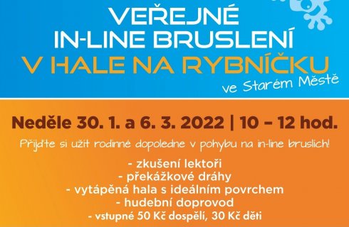 In-line bruslení v hale pro veřejnost